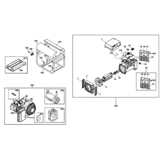 Main Assembly for DeWalt PE532THI00S Generator