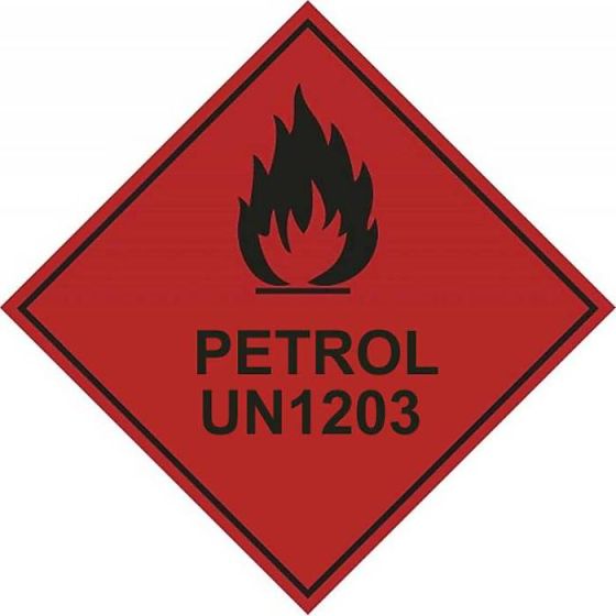 Petrol UN1203 Hazard Warning Diamond Label