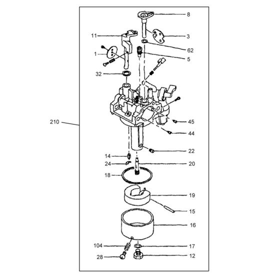 Carburettor Assembly for Wacker PG2