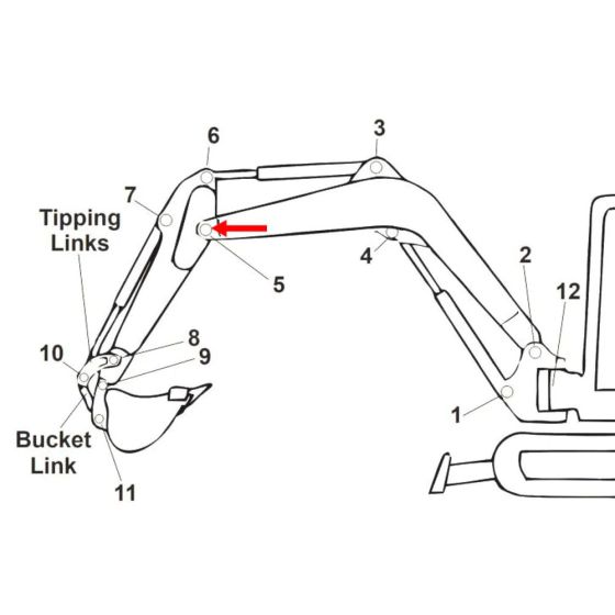Pin (Position 5) for Kubota KX36-3 Mini Excavators