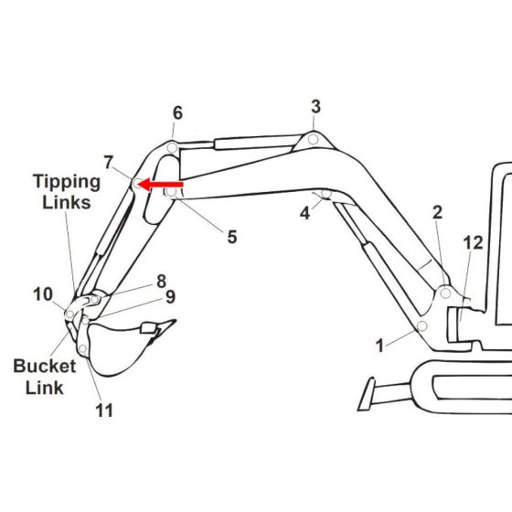 Pin (Position 7) for Kubota KX057-4 Mini Excavators - Replaces RD451 67650