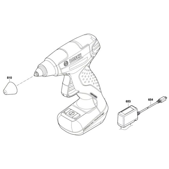 Cordless Hot Glue Gun Assembly for Bosch PKP 3.6 LI