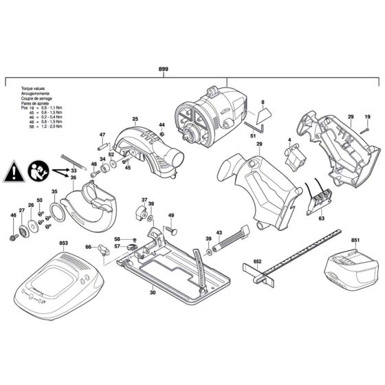 Cordless Circular Saw Assembly for Bosch PKS 18 LI