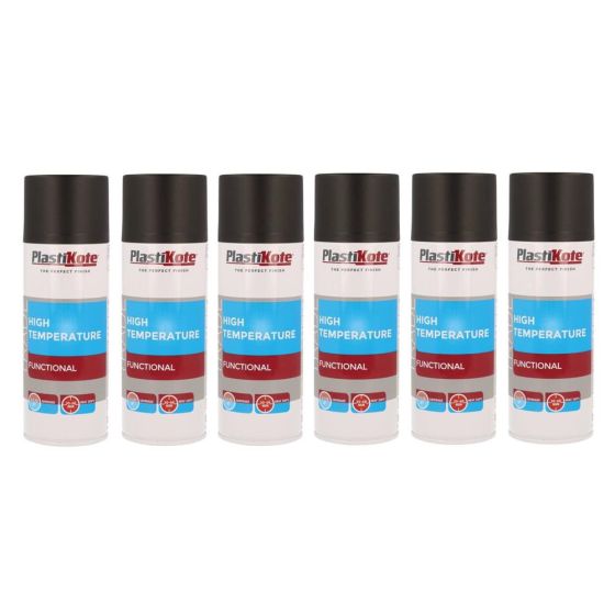 Trade High Temperature Spray Paint Black 400ml - Pack of 6