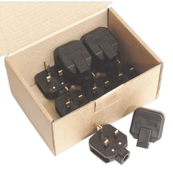  Rubber Plug 13Amp Extra Heavy-Duty BS1363A Pack of 10 Sealey No. PL/13/3 ***LAST STOCK***