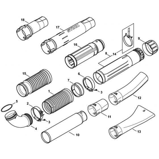 Pleated Hose Blower Tube Assembly