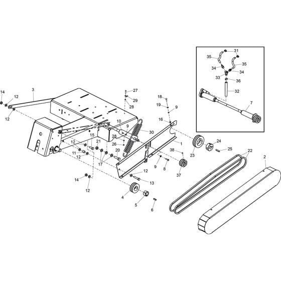 Pulley & Belt Guard Assembly for Altrad Belle MS500 Bench Saw