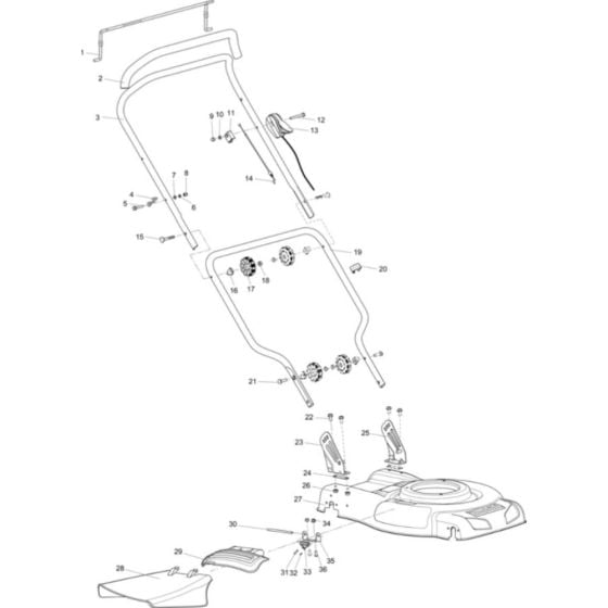 Handle Assembly for Makita PLM4817 Lawn Mower