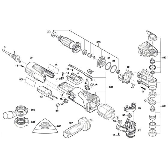 Multipurpose tool Assembly for Bosch PMF 350 CES