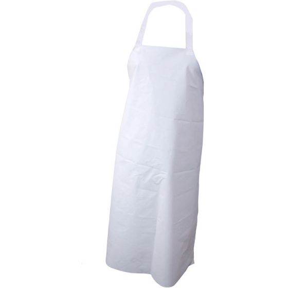 Nyplax Nylon/PVC Apron with Halter Neck and Ties 10 Pack White 48" X 36"