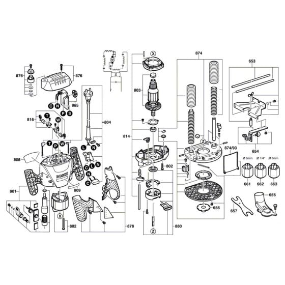 Router Assembly for Bosch POF 1400 ACE