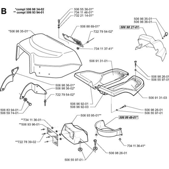 Hood Assembly for Husqvarna PR14 Riders