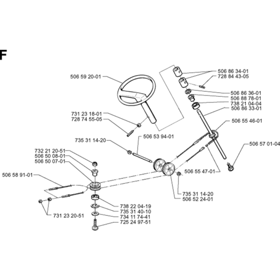 Steering Assembly for Husqvarna PR14 Riders