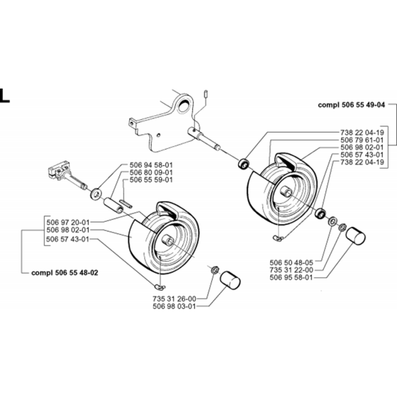 Wheels and Tires Assembly for Husqvarna PR14 Riders