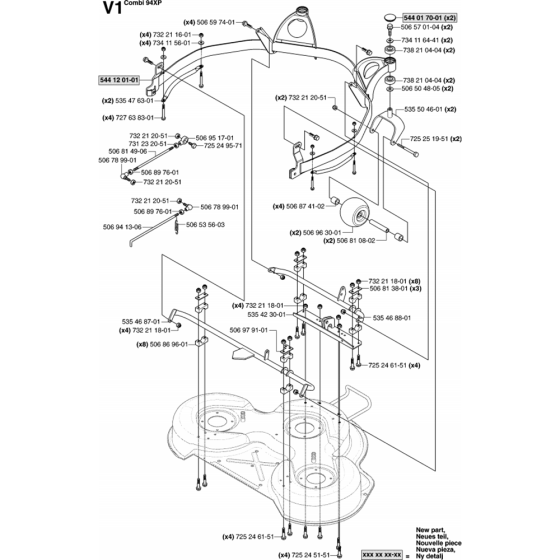 94cm Cutting Deck Assembly-1 for Husqvarna PR15 Riders