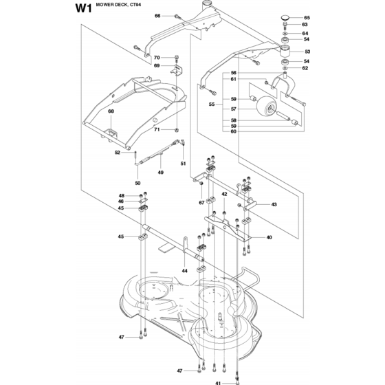 94cm Cutting Deck Assembly-2 for Husqvarna PR17 Riders