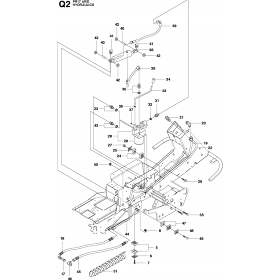 Hydraulics Assembly-2 for Husqvarna PR17 AWD Riders