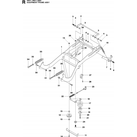 Frame Assembly for Husqvarna PR17 AWD Riders