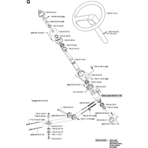 Steering Assembly for Husqvarna PR18 Riders