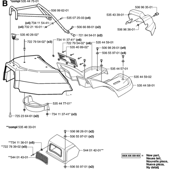 Cover Assembly-1 for Husqvarna PR18 AWD Riders