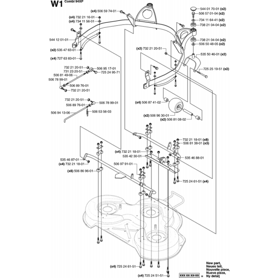 94cm Cutting Deck Assembly-1 for Husqvarna PR18 AWD Riders