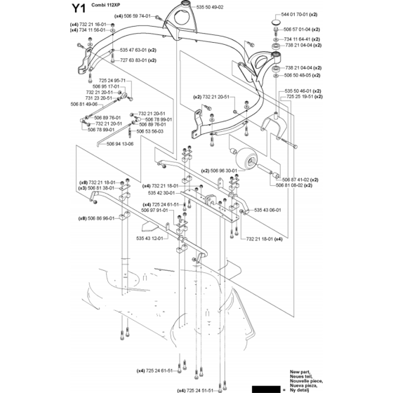 44"/112cm Cutting Deck Assembly-3 for Husqvarna PR18 AWD Riders