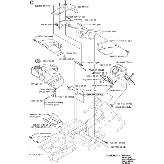 Cover Assembly-2 for Husqvarna PR18 AWD Riders