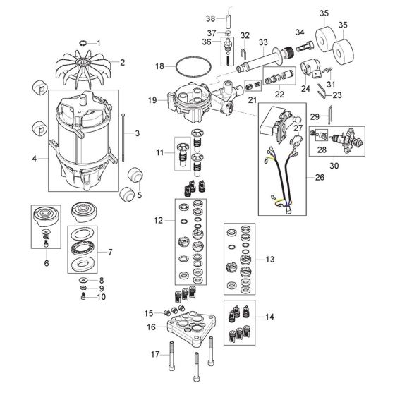 Motor Pump Assembly for Nilfisk