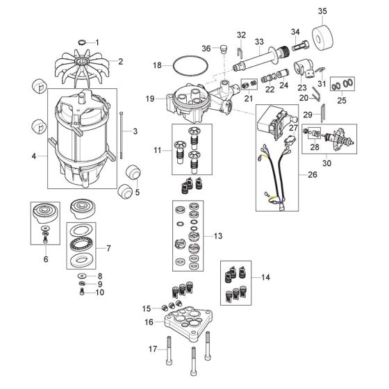 Motor Pump Assembly for Nilfisk