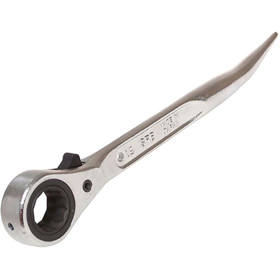 604 Reversible Scaffold Ratchet Spanner 19 x 21mm Steel by Priory - PRI604TAG