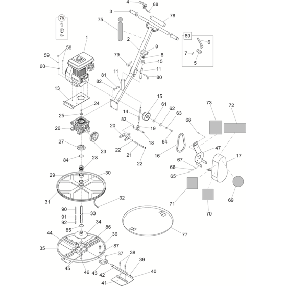 Main Assembly (Petrol) for Belle Pro 600X Trowel