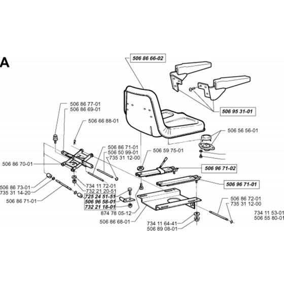 Seat Assembly for Husqvarna PROFLEX 1200 Riders