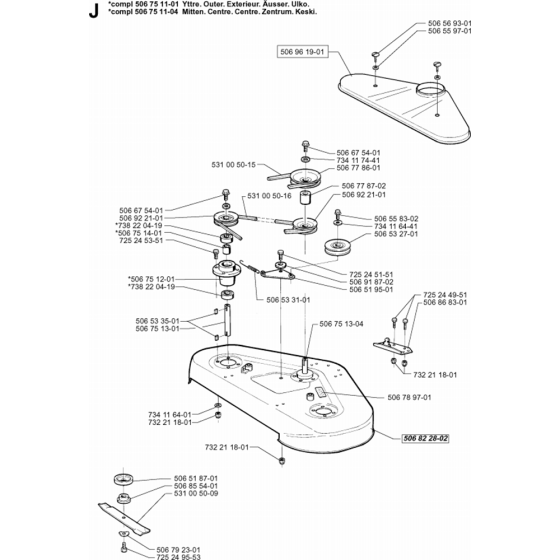 48"/122cm Cutting Deck Assembly for Husqvarna PROFLEX 1200 Riders