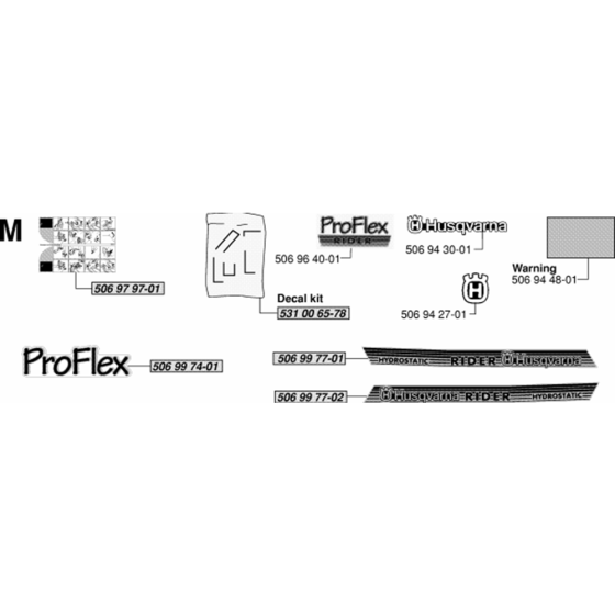 Decals for Husqvarna PROFLEX 20 Riders