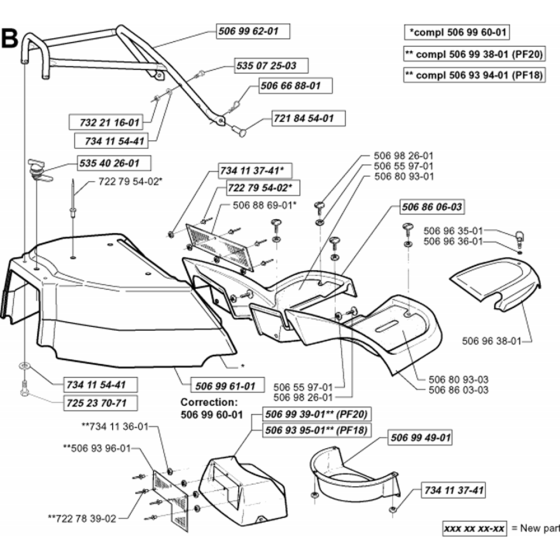 Hood Assembly for Husqvarna PROFLEX 20 Riders