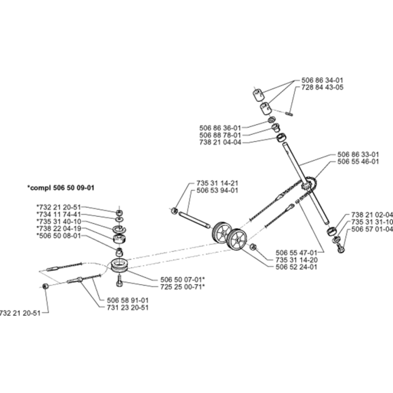 Steering Assembly for Husqvarna PROFLEX 20 Riders