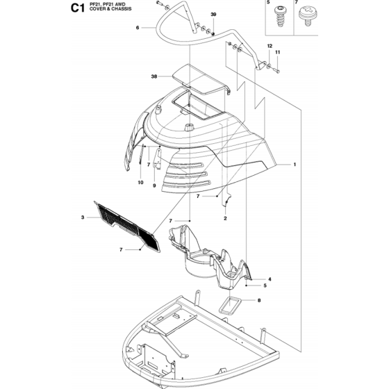 Chassis and Enclosures Assembly-1 for Husqvarna PROFLEX 21 Riders