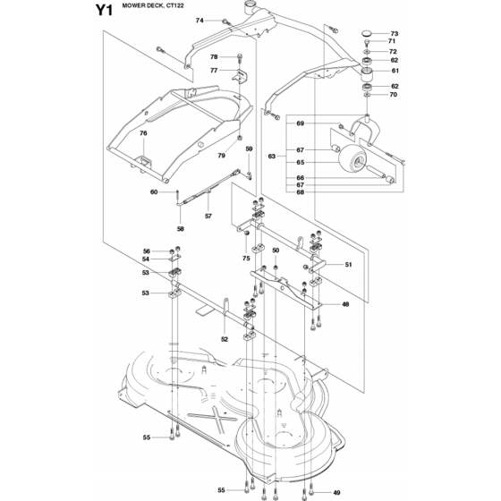 48"/122cm Cutting Deck Assembly-2 for Husqvarna PROFLEX 21 AWD Riders