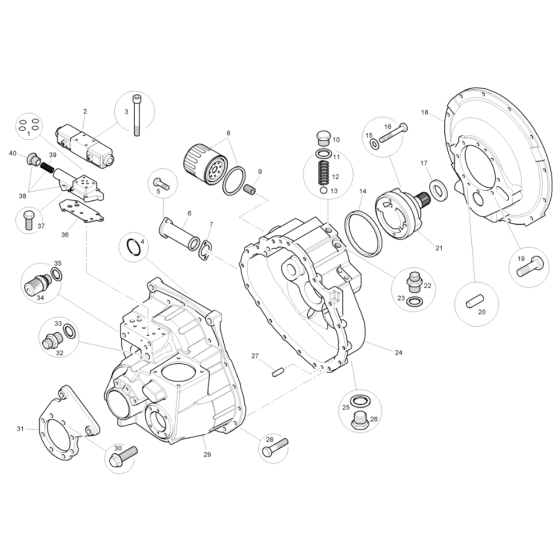 Gearbox - External Components for Benford Terex Mecalac PT10000 Dumper