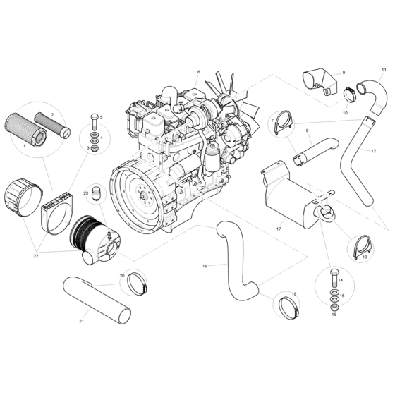 Engine for Benford Terex Mecalac PT10000 Dumper