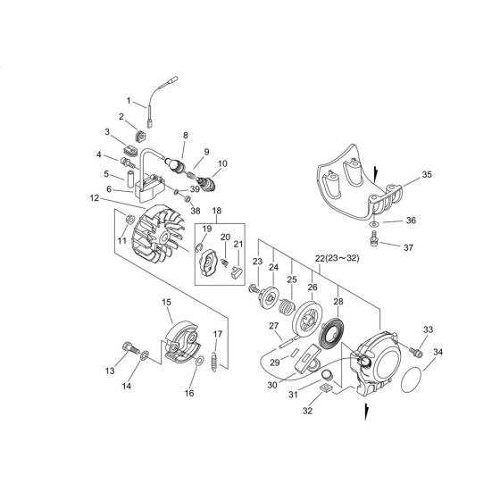 Starter, Magneto, Clutch for PT266S