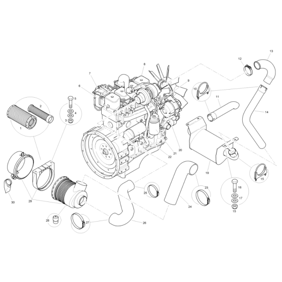 Engine for Benford Terex Mecalac PT9000 Dumpers