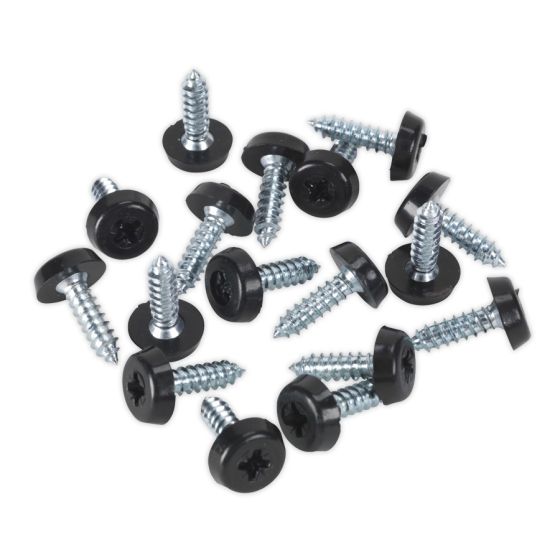 Number Plate Screw Plastic Enclosed Head 4.8 x 18mm Black Pack of 50 Sealey Part No. PTNP3