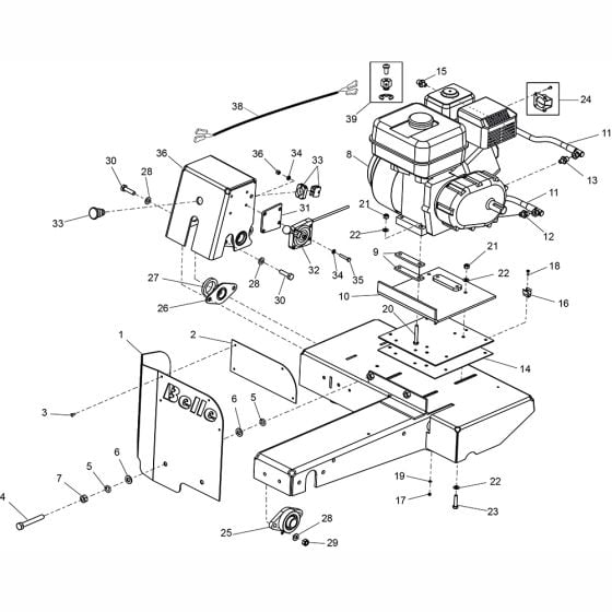 Petrol Engine Assembly for Altrad Belle MS500 Bench Saw