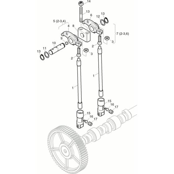 Pushrod and Rocker Bracket Assembly for HATZ 4H50T.11 Engines