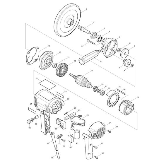 Makita PV7000C Polisher Assembly