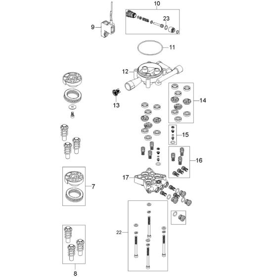 Pump Assembly for Husqvarna PW 235R