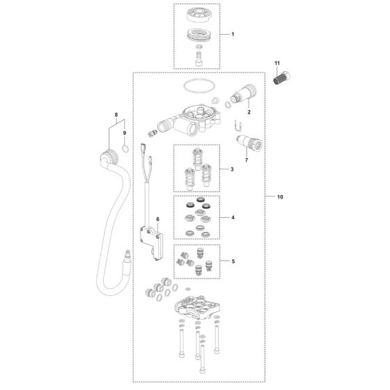 Pump Assembly for Husqvarna PW 240