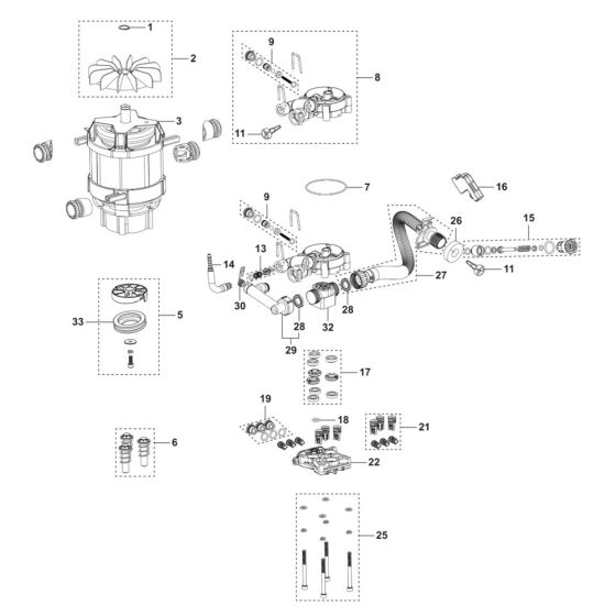 Pump Assembly for Husqvarna PW 370