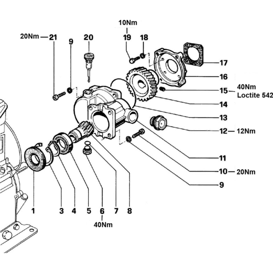 Gearbox Assembly (PXW 08/180 & PWX 13/230) for Belle PWX Range Pressure Washers